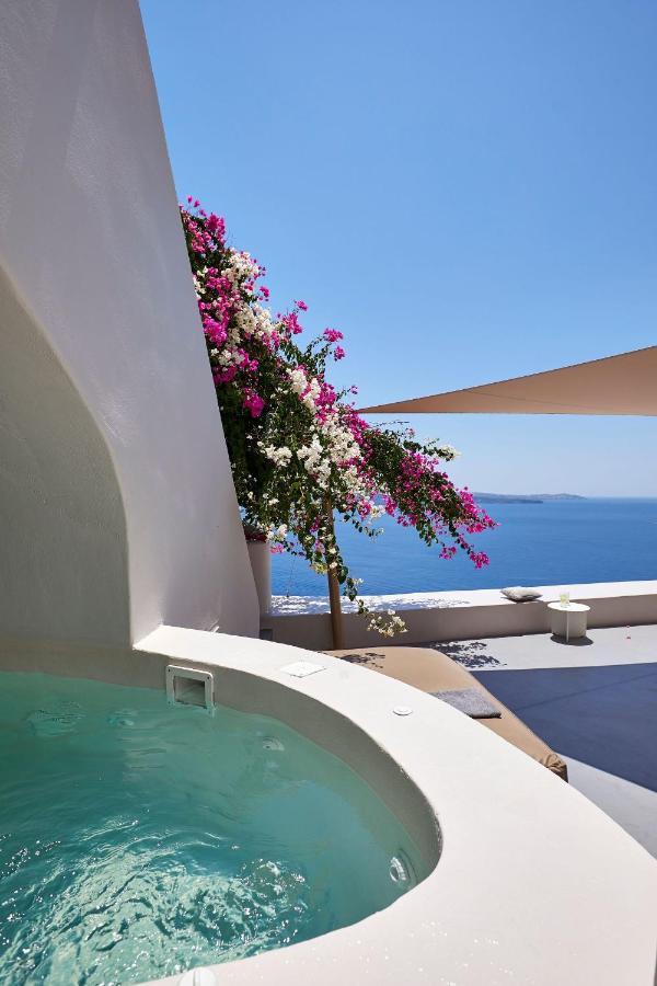 Elegant Santorini House Villa Harmony Caldera View-Outdoor Hot Tub Oia Tholos  Exterior photo