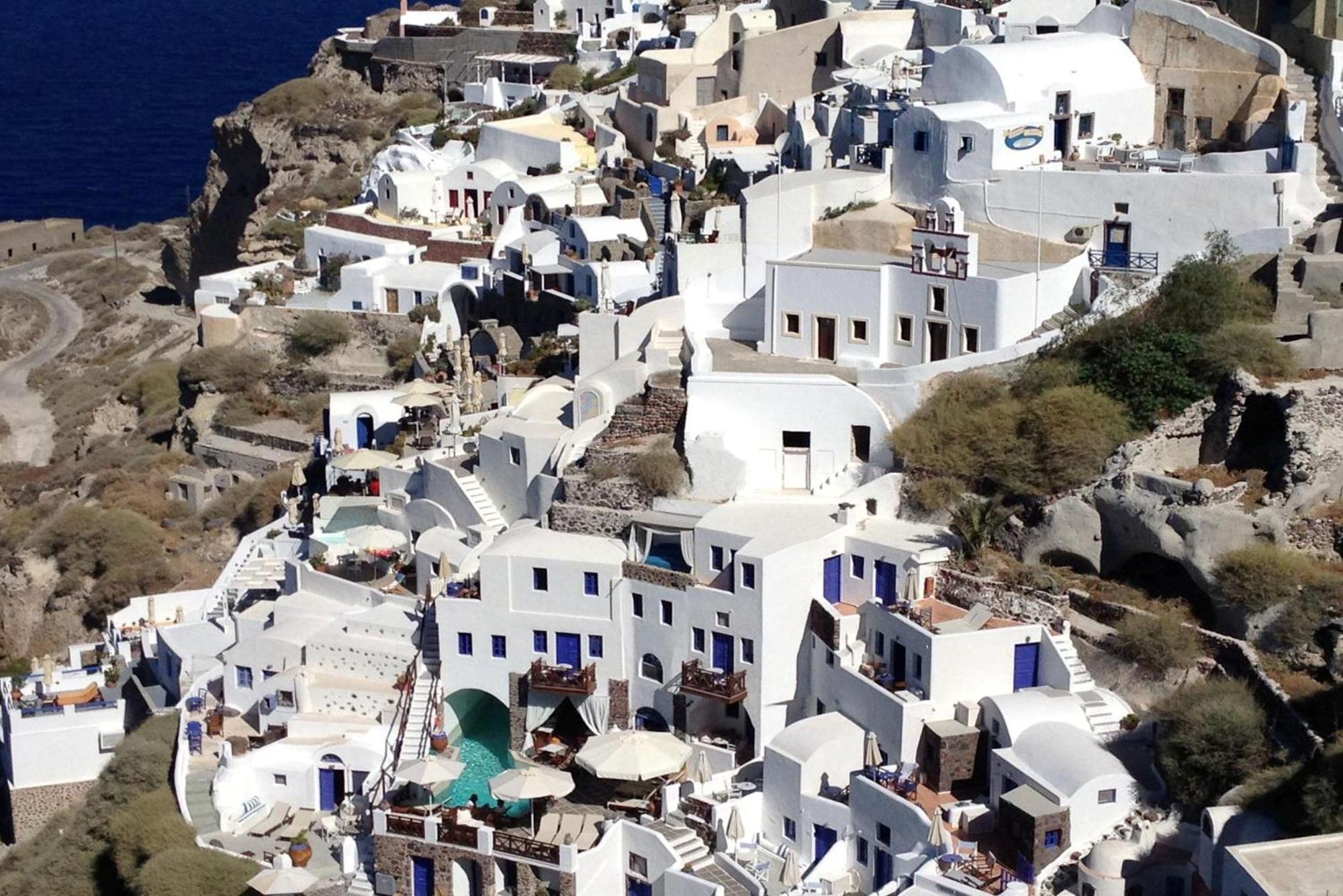 Elegant Santorini House Villa Harmony Caldera View-Outdoor Hot Tub Oia Tholos  Exterior photo