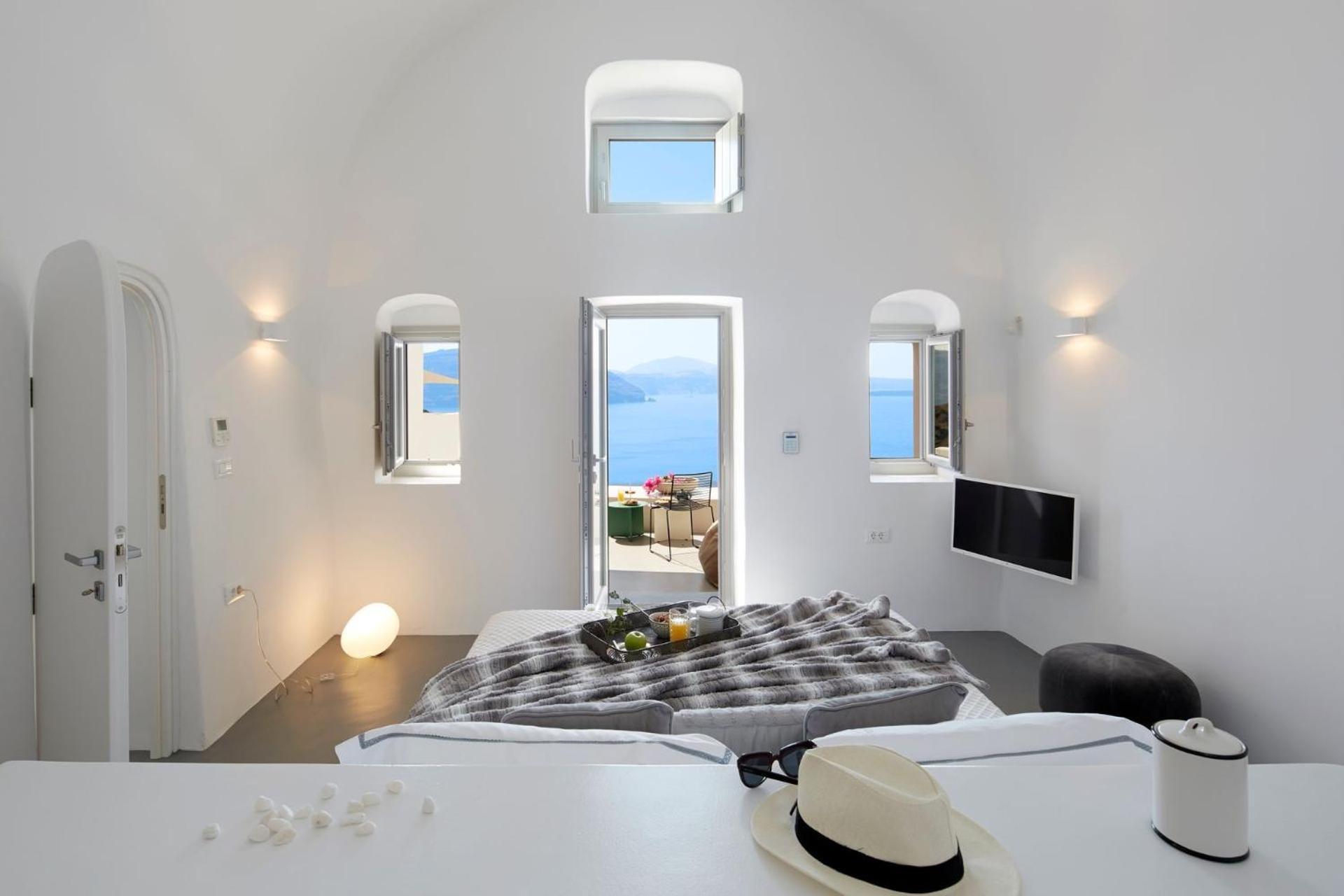 Elegant Santorini House Villa Harmony Caldera View-Outdoor Hot Tub Oia Tholos  Exterior photo